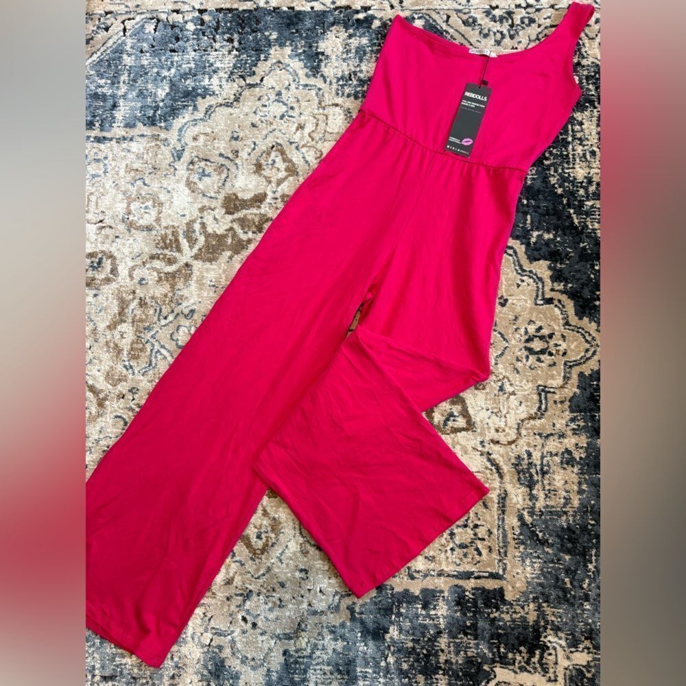 Rebdolls Women’s Pink One Shoulder Jumpsuit Size Large